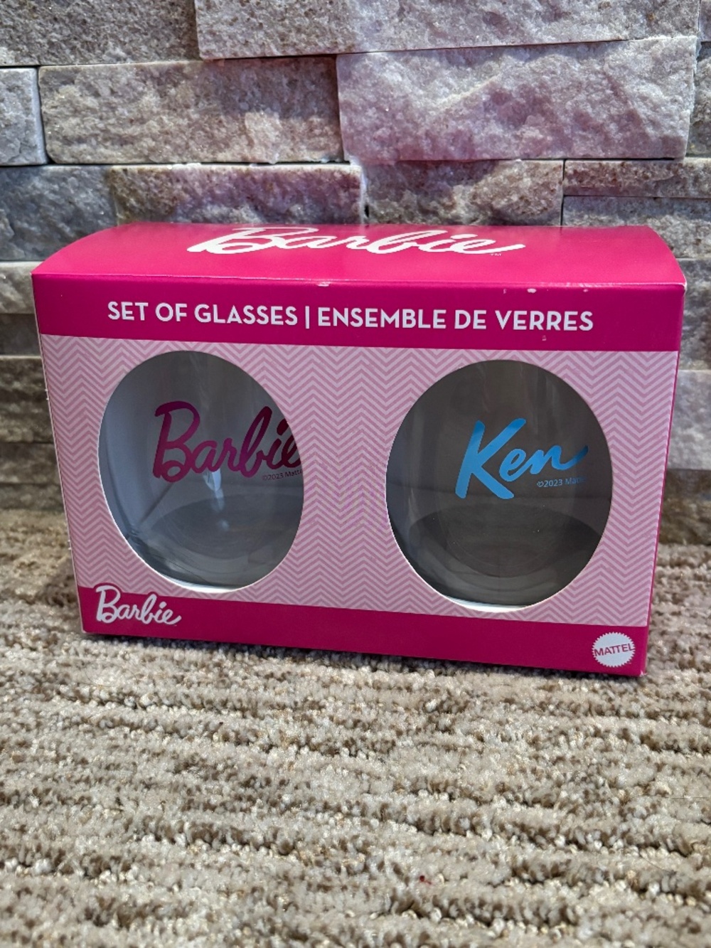 Barbie & Ken Wine Glasses Set